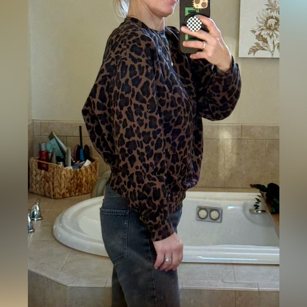 Clare V. Double Leopard oversized sweatshirt NWT retail $195 - Picture 9 of 9